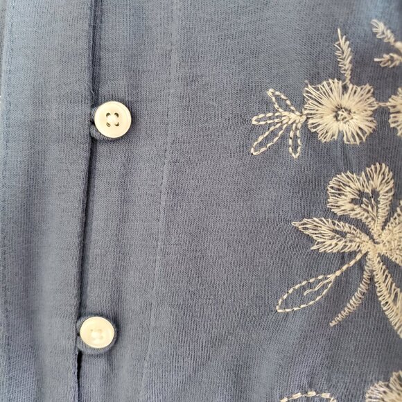J Jill long sleeve Top Boho style with embroidered stitching cotton/modal Size L - Picture 8 of 11